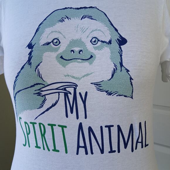 Ann Arbor Sloth Spirit Animal Tee Small preshrunk cotton crew neck short sleeve - Picture 5 of 10